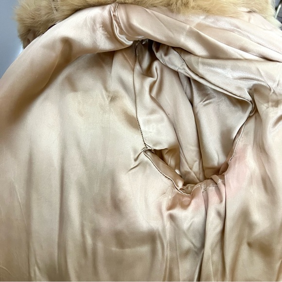 Vintage Caramel Genuine Rabbit Fur Bomber Coat - Picture 15 of 16